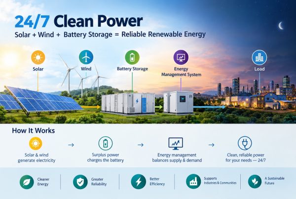 24/7 Clean Power: How Solar, Wind and Battery Storage Can Deliver Round-the-Clock Renewable Energy