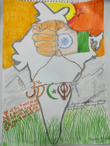 Priyanka-Jaiswal-Painting-on-Love-for-Nation